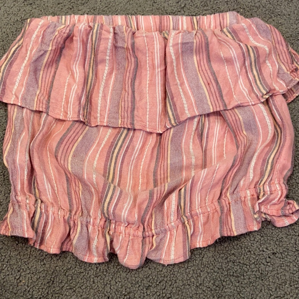 American Eagle striped strapless top